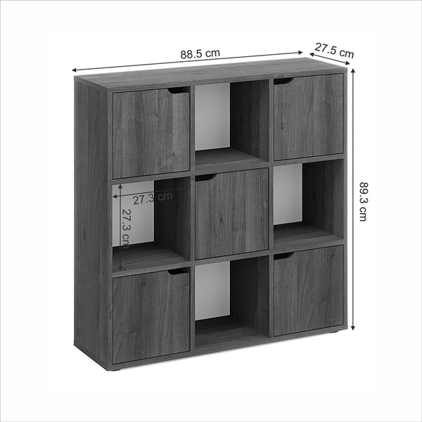 Βιβλιοθήκη Bookel pakoworld σε καρυδί απόχρωση 88.5x27.5x89.3εκ