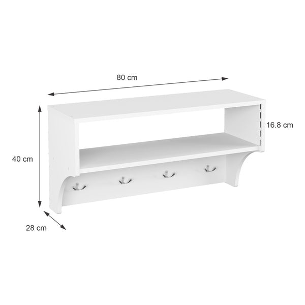 Κρεμάστρα Crosta pakoworld σε λευκή απόχρωση 80x28x40εκ