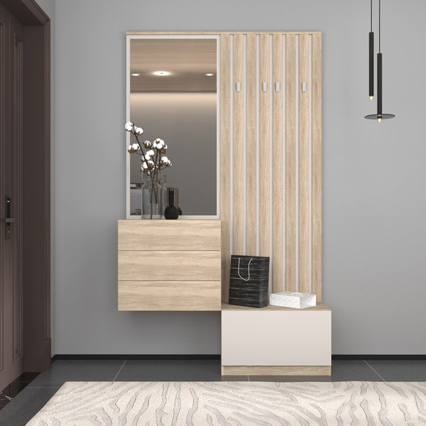 Έπιπλο εισόδου Halesy pakoworld sonoma-cappuccino 67x35.5x179.3εκ
