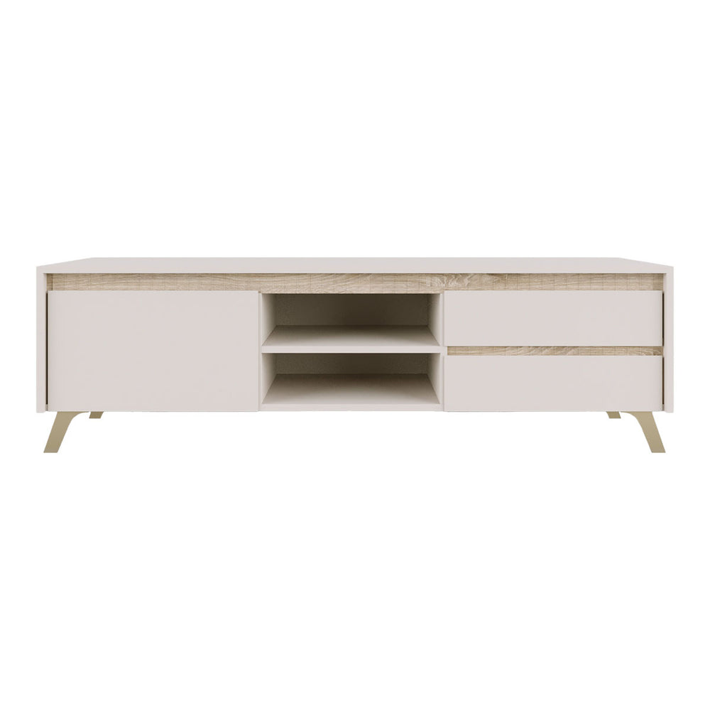 Έπιπλο τηλεόρασης Belka pakoworld κρεμ με oak 155x45x53