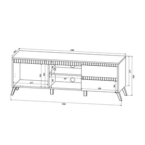 Έπιπλο τηλεόρασης Belka pakoworld κρεμ με oak 155x45x53