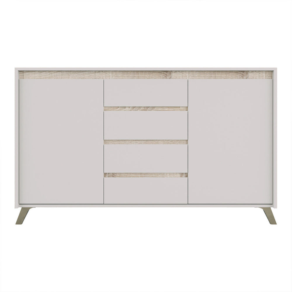 Μπουφές Belka pakoworld κρεμ με oak 155x45x93