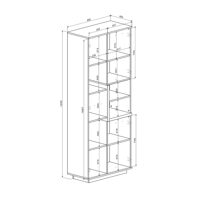 Σύνθετο σαλονιού Norda pakoworld κρεμ με oak 187x40x58