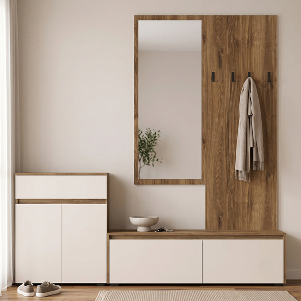 Έπιπλο εισόδου Ansia pakoworld καρυδί oak 210x44
