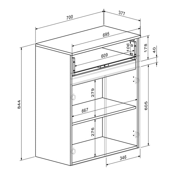 Έπιπλο εισόδου Ansia pakoworld καρυδί oak 210x44
