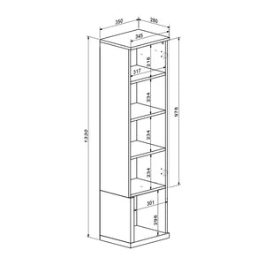 Σύνθετο σαλονιού Norda pakoworld κρεμ με oak 187x40x58.4εκ