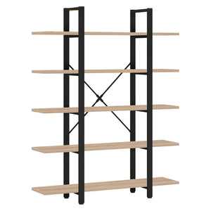 Βιβλιοθήκη Esthon pakoworld φυσικό-μαύρο μέταλλο 120x32x184εκ