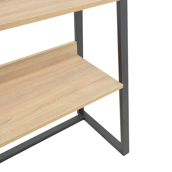 Βιβλιοθήκη Ryder pakoworld σε oak-μαύρη απόχρωση 75x36x185εκ