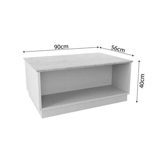 Τραπέζι Monik pakoworld σε oak-ανοιχτό γκρι απόχρωση 90x56x40εκ