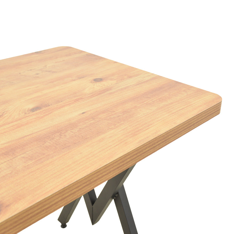 Τραπέζι Vertex pakoworld oak με μαύρα μεταλλικά πόδια 110x70x72εκ