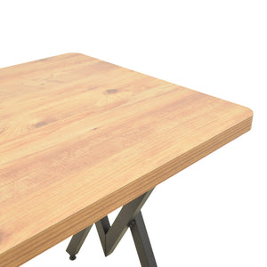 Τραπέζι Vertex pakoworld oak με μαύρα μεταλλικά πόδια 110x70x72εκ