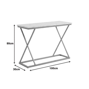 Κονσόλα Glimmer pakoworld λευκό μαρμάρου με χρυσό μέταλλο 100x30x80εκ