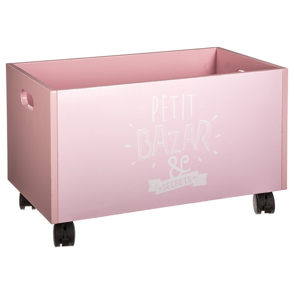 Κουτί αποθήκευσης τροχήλατο Toys pakoworld ροζ 48x28x28