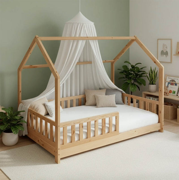 Παιδικό κρεβάτι Sleeper pakoworld τ. Montessori φυσικό 90x190εκ