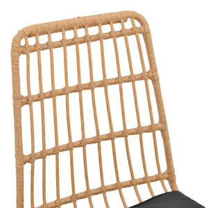Τραπεζαρία Naoki U σετ 5τεμ pakoworld rattan pe σε φυσική απόχρωση και μαύρο μέταλλο 80x80x78εκ