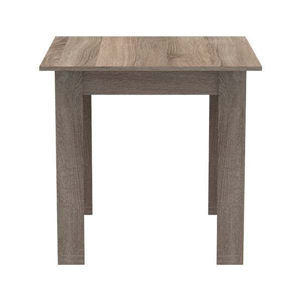 Τραπεζαρία Manka-Parker pakoworld σετ 3τεμ mdf σε μαύρη-sonoma truffle απόχρωση 80x80x77εκ