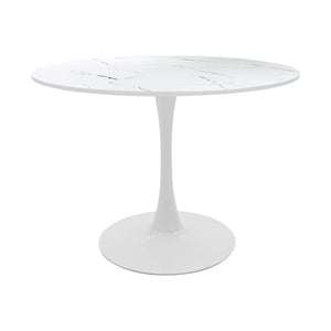 Τραπεζαρία Balou-Parker pakoworld σετ 5τεμ λευκό Φ120x73εκ
