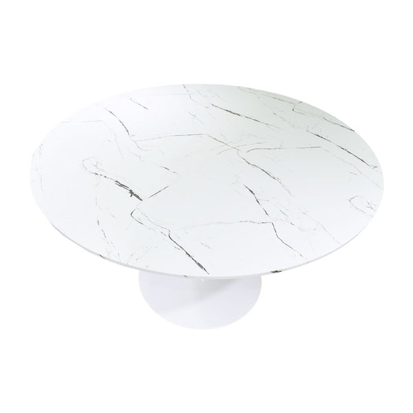 Τραπεζαρία Balou-Parker pakoworld σετ 5τεμ λευκό-μπεζ Φ120x73εκ