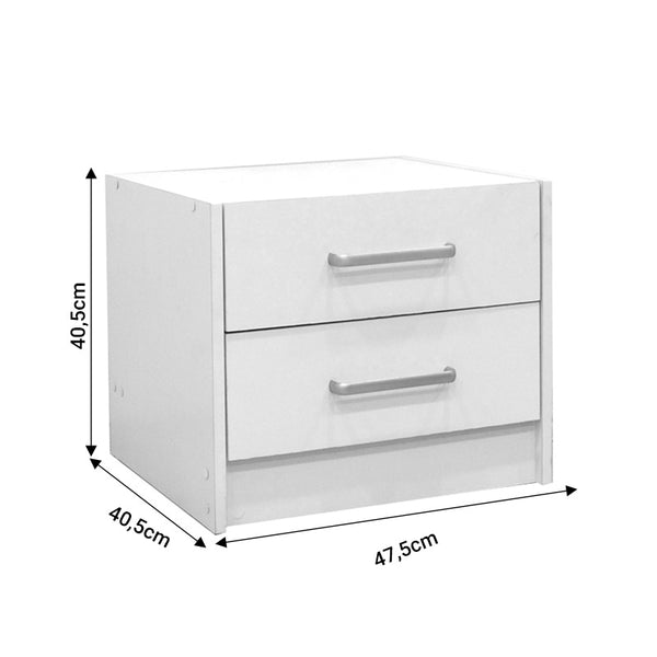 Σετ Κρεβατοκάμαρας Olympus White με Κρεβάτι 140x200εκ Σετ 2τεμ