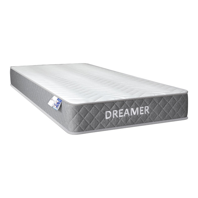 Κρεβάτι με στρώμα Athos-Dreamer pakoworld sonoma-ανθρακί 90x190εκ