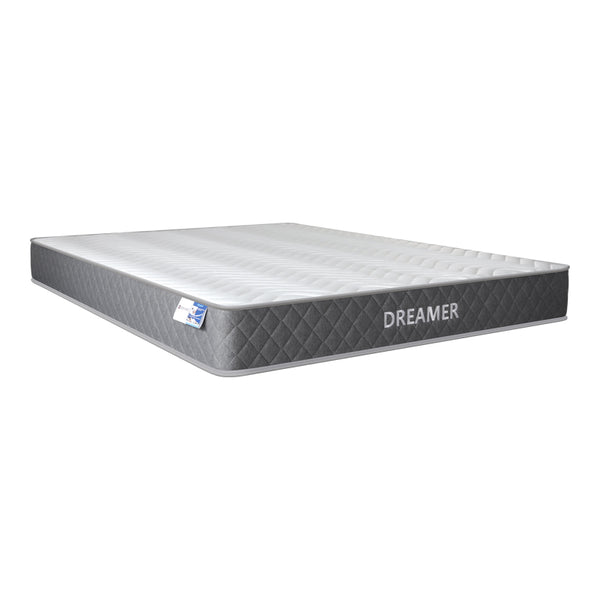 Κρεβάτι με στρώμα Mago-Dreamer pakoworld ύφασμα εκρου 150x200εκ