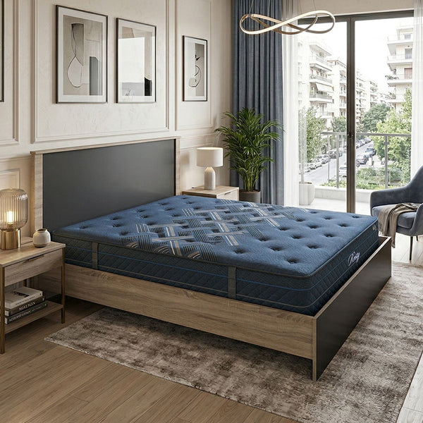Κρεβάτι με στρώμα Athos-Resty pakoworld sonoma-ανθρακί 160x200εκ