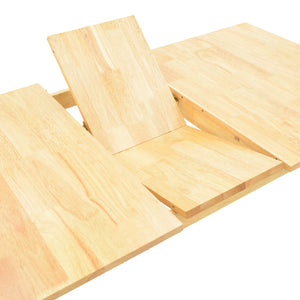 Τραπεζαρία Dallan Country pakoworld 7τεμ σε φυσική απόχρωση rubberwood 120-150x80x74εκ