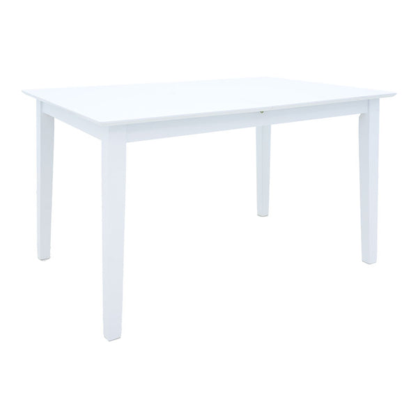 Τραπεζαρία Dallan Mabor pakoworld 7τεμ λευκό rubberwood 120-150x80x73