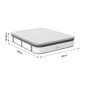 Κρεβάτι με στρώμα Athos Utopia pakoworld sonoma και λευκό 160x200εκ