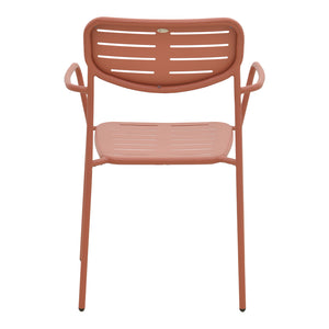 Πολυθρόνα Deraby pakoworld στοιβαζόμενη terracotta μέταλλο 56x45.5x83εκ