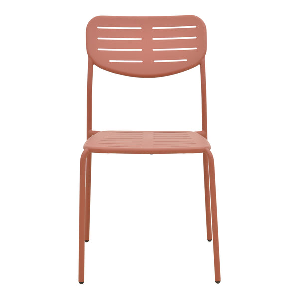 Καρέκλα Deraby pakoworld στοιβαζόμενη terracotta μέταλλο 52.5x45.5x83εκ