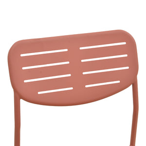 Καρέκλα Deraby pakoworld στοιβαζόμενη terracotta μέταλλο 52.5x45.5x83εκ