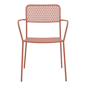 Πολυθρόνα Federal pakoworld στοιβαζόμενη terracotta μέταλλο 57x58x81.5εκ