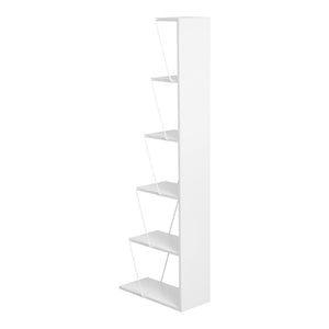 Βιβλιοθήκη mini Tars pakoworld λευκό 50x22x150εκ