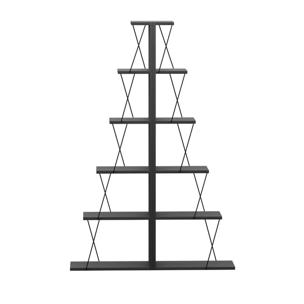 Βιβλιοθήκη mini Tars pakoworld ανθρακί-μαύρο 100x22x150εκ