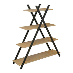 Βιβλιοθήκη Tree pakoworld μαύρο-φυσικό 120x33x135εκ