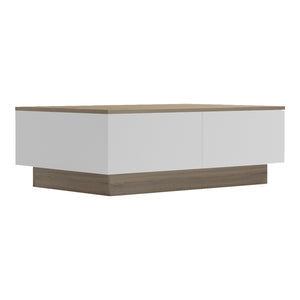 Τραπέζι σαλονιού Winey pakoworld σε sonoma-λευκή απόχρωση 90x60x31.5εκ