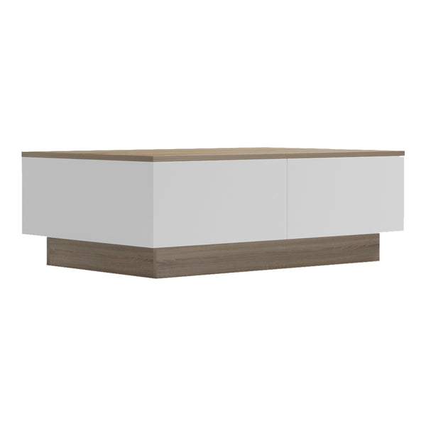 Τραπέζι σαλονιού Winey pakoworld σε sonoma-λευκή απόχρωση 90x60x31.5εκ