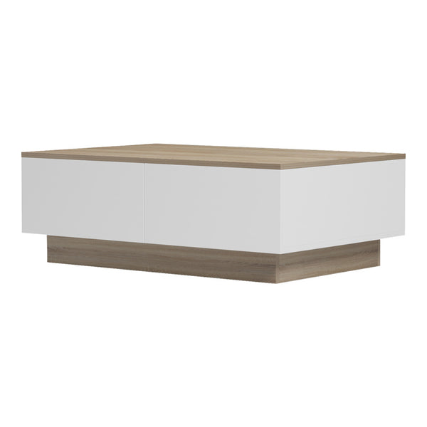 Τραπέζι σαλονιού Winey pakoworld σε sonoma-λευκή απόχρωση 90x60x31.5εκ
