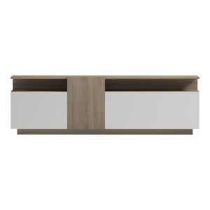Έπιπλο τηλεόρασης Vendora pakoworld σε sonoma-λευκή απόχρωση 150x29.5x46.3εκ