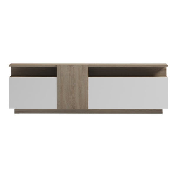 Έπιπλο τηλεόρασης Vendora pakoworld σε sonoma-λευκή απόχρωση 150x29.5x46.3εκ