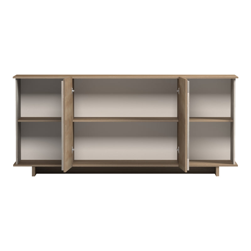 Μπουφές Zafore pakoworld sonoma - γκρι μπεζ όψη μαρμάρου 180x45x80εκ