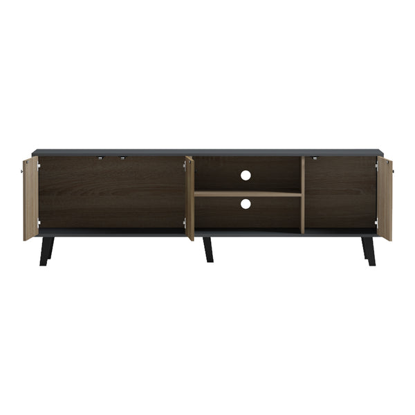 Έπιπλο τηλεόρασης Tuscany pakoworld sonoma-ανθρακί 180x41x51εκ