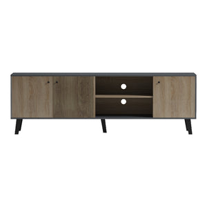 Έπιπλο τηλεόρασης Tuscany pakoworld sonoma-ανθρακί 180x41x51εκ