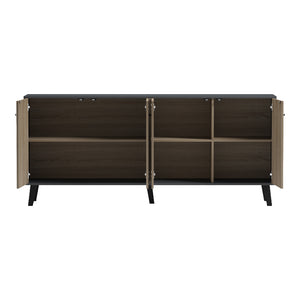Μπουφές Tuscany pakoworld sonoma-ανθρακί 180x40x78.6εκ