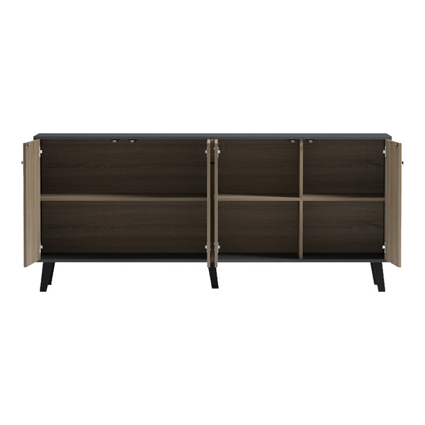 Μπουφές Tuscany pakoworld sonoma-ανθρακί 180x40x78.6εκ