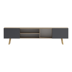 Έπιπλο τηλεόρασης Osclo pakoworld sonoma-ανθρακί 160x30x53.5εκ