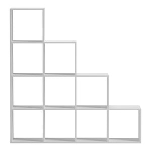 Βιβλιοθήκη Scala pakoworld λευκό 129.5x29x129.5εκ