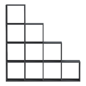 Βιβλιοθήκη Scala pakoworld ανθρακί 129.5x29x129.5εκ