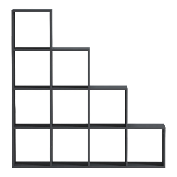 Βιβλιοθήκη Scala pakoworld ανθρακί 129.5x29x129.5εκ